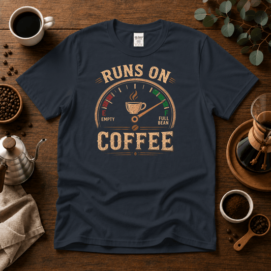 Runs On Coffee T-Shirt - Design By Tomi