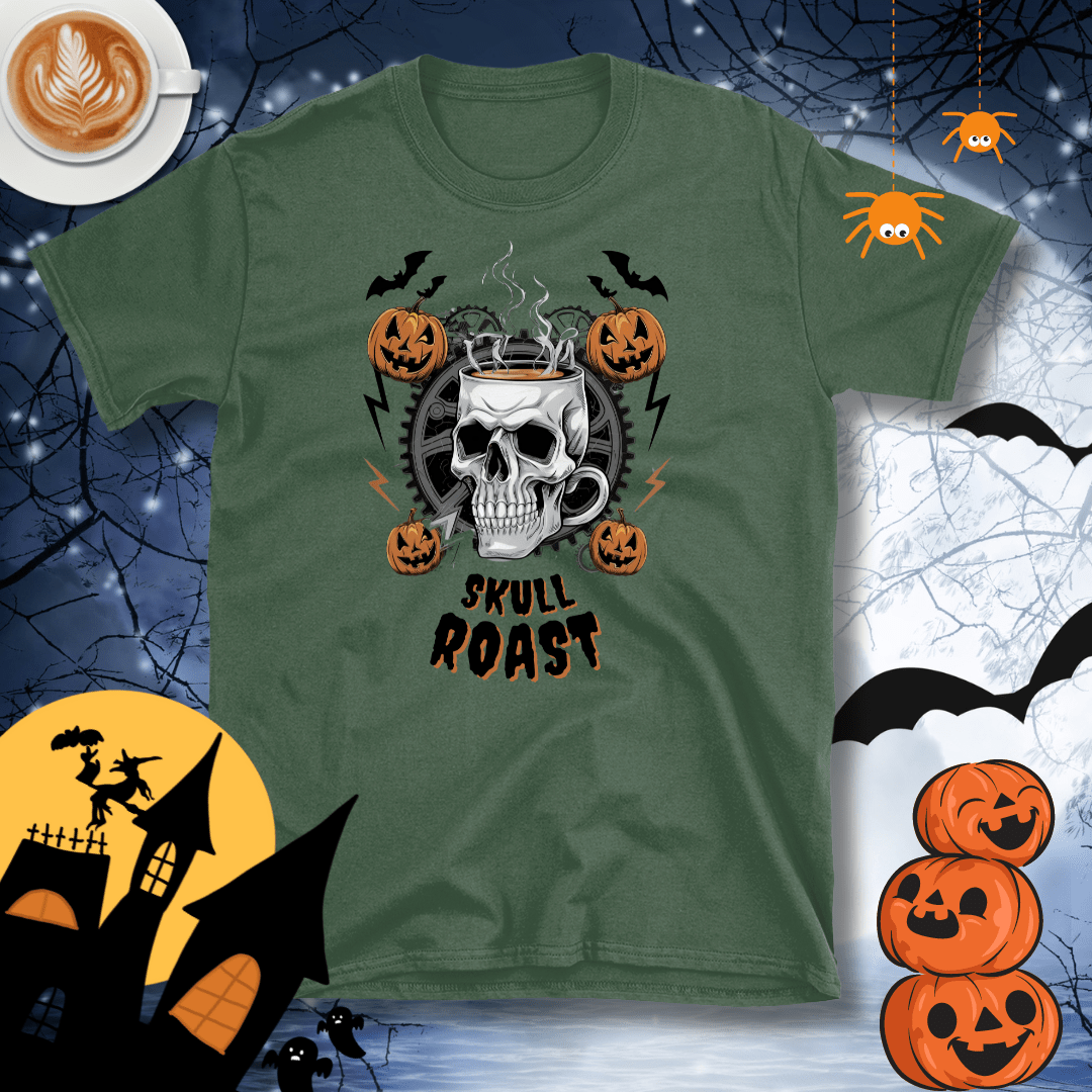 Skull Roast Coffee T-Shirt – Halloween T-Shirt - Design By Tomi