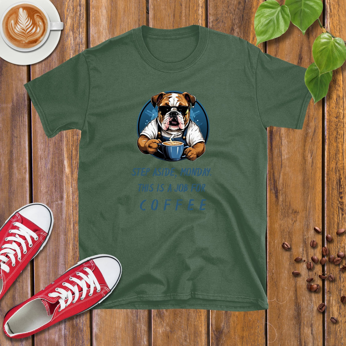 Step Aside, Monday. This Is A Job For Coffee T-shirt - Design By Tomi