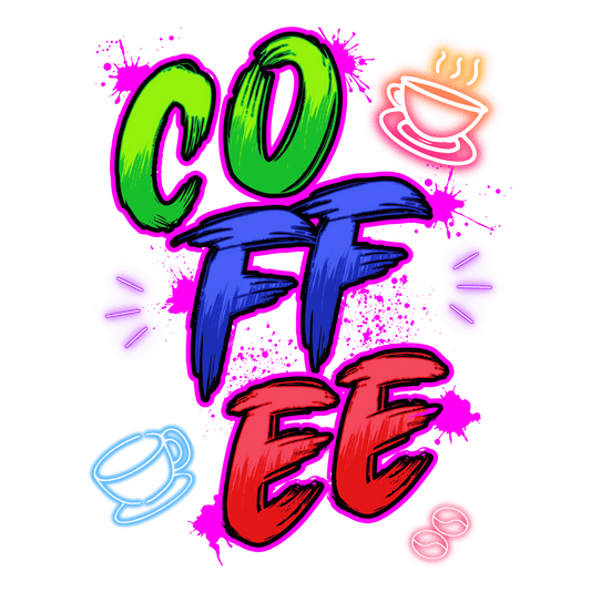 Vintage Neon Coffee T-Shirt - Design By Tomi
