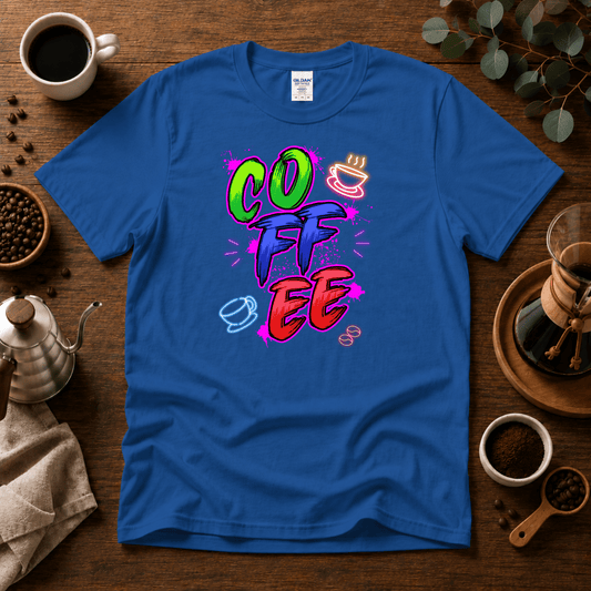 Vintage Neon Coffee T-Shirt - Design By Tomi