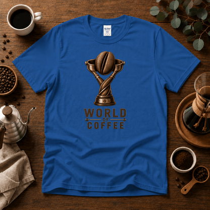 World of Coffee Trophy Graphic T-Shirt - Design By Tomi